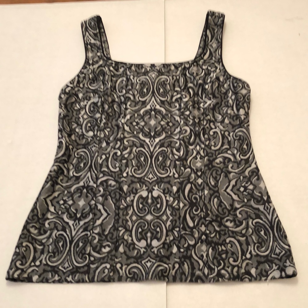 WHBM Black and Gray Tank Top Shell Cami Tunic